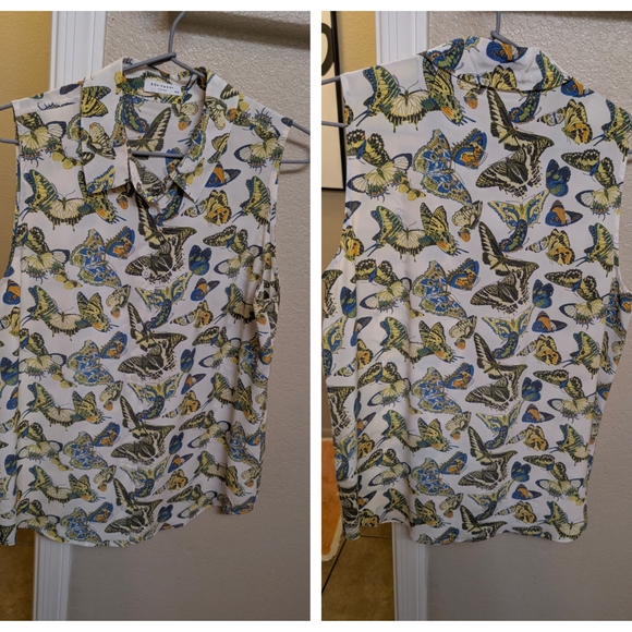 Equipment Multicolor Butterfly Print Blouse - Picture 4 of 7